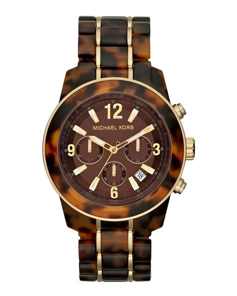 michael kors tortoise shell watch mens|mk7354.